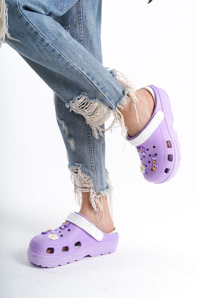 Super Shoes Άνετη σόλα υψηλής κλίμακας Hospital Cook Nurse Doctor Slippers Μωβ-λευκό Ss0010y10e