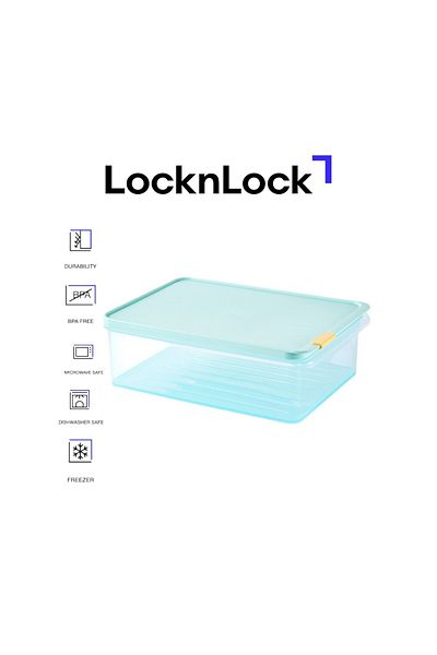 locknlock Freezer Fit Container Rectangle 2.2L– BPA-Free, Microwave & Dishwasher Safe