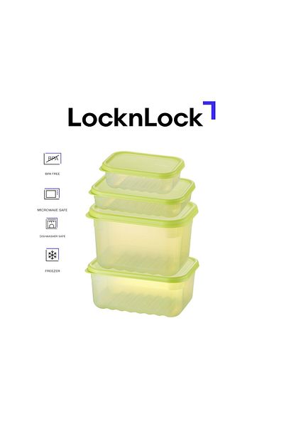 locknlock Fresh Blocks Container Set - 4-Piece Pack for Ultimate Food Freshness