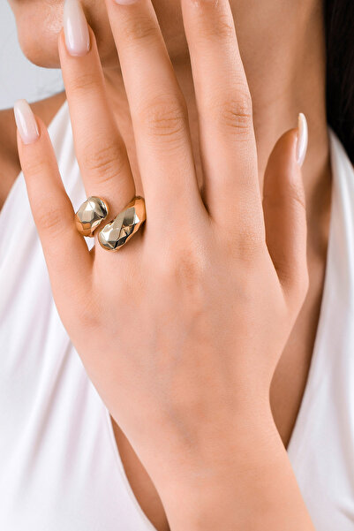 Side Gold Kuyumculuk 14 Ayar Sarı Altın Faset Kesim Yılan Yüzük