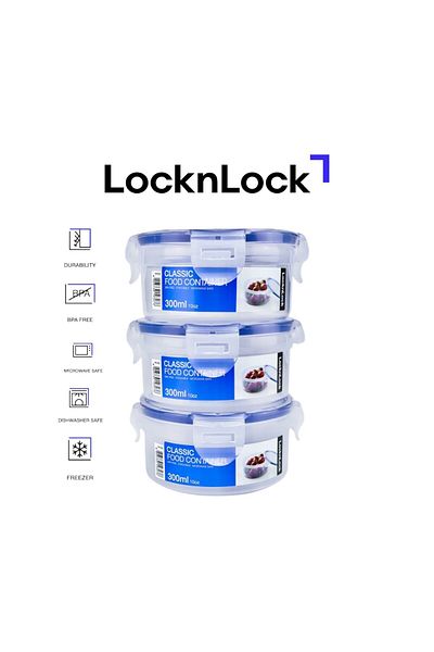 locknlock 600ML  Round  Airtight Food Storage PACK OF 3