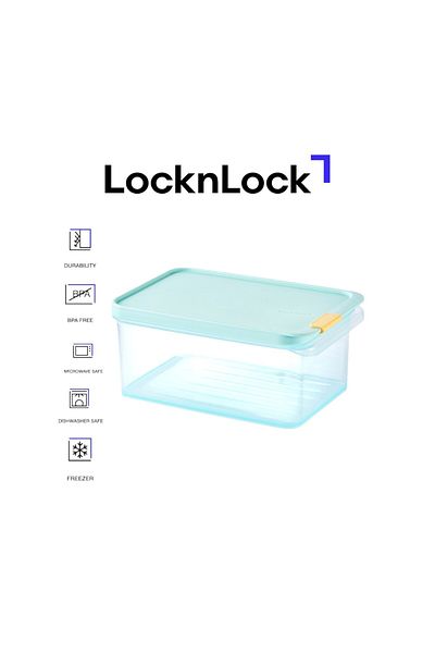 locknlock Freezer Fit Container Rectangle 1.65L– BPA-Free, Microwave & Dishwasher Safe