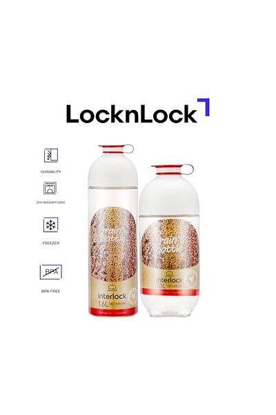 locknlock Interlock Grain Container Pack (1L + 1.6L) – BPA-Free, Airtight & Stackable