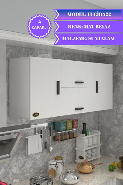 Kenzlife Hazır Mutfak Lucida Byz 060*150*22 Mutfak Banyo Dolabı Kapaklı Raflı