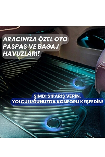 Black Gold Peugeot 301 3D Havuzlu Paspas + Bagaj Havuzu İkili Set Duqes