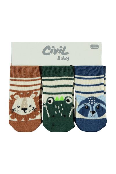 Civil Baby 6-18 Months Baby Boy Green 3-Piece Socks Set