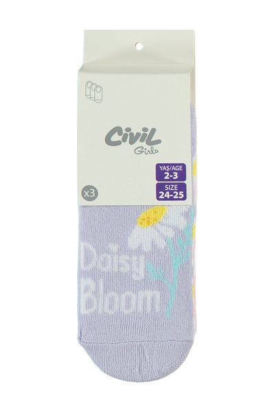 Civil Girls Lilac Colored 3-Piece Ballerina Socks 2-12 Years Third