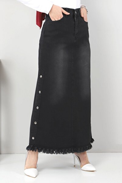 Tesettür Dünyası Farmer szoknya kiszélesedő oldalakkal Tsd22019 fekete