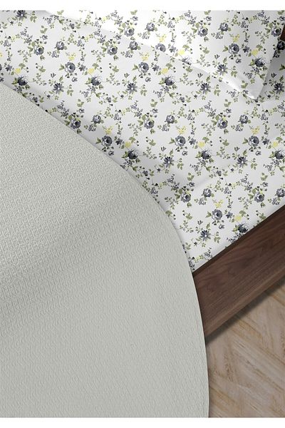 HomeBerry 100% Cotton Medusa Gray Double Pique Set 200 X 230 cm