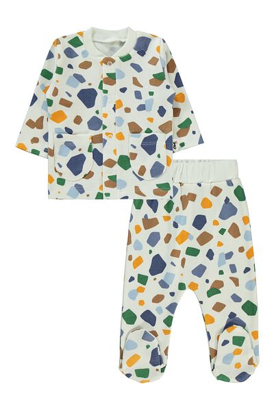 Civil Baby 1-6 Months Baby Boy Pajama Set - Ecru