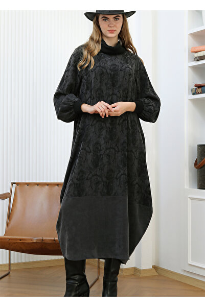 Gazella 43302 BALIKÇI YAKA KOL UCU LASTİKLİ ALT KISMI DETAYLI KENDİNDEN DESEN...