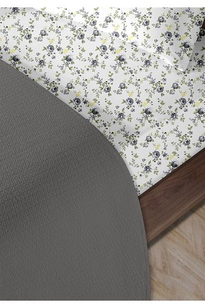 HomeBerry 100% Cotton Medusa Anthracite Single Pique Set 160 X 230 cm