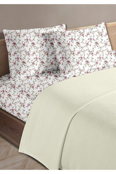 HomeBerry 100% Cotton Medusa Cream Double Pique Set 200 X 230 cm