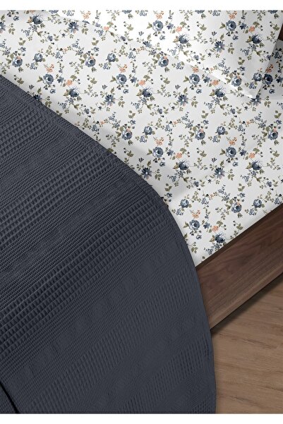 Evim 100% Cotton Exclusive Navy Blue Double Pique Set 200 X 230 cm