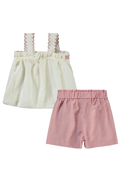 Civil Baby 6-18 Months Baby Girl Ecru Shorts Set