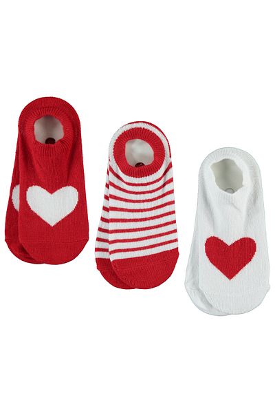 Civil Girls Girl's 3-Piece Ballerina Socks 2-12 Years Red