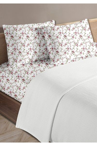 HomeBerry 100% Cotton Medusa White Single Pique Set 160 X 230 cm