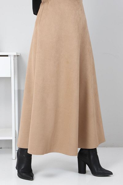 Tesettür Dünyası Suede Mevlana Φούστα Tsd0036 Camel