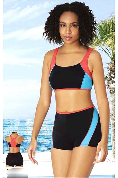 Sunsurf Swim Bikini Set with Shorts Black