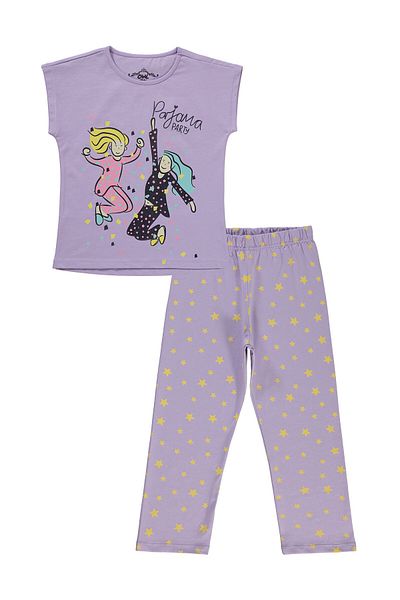 Civil Girls Girl's Pajama Set 10-13 Years Digital Lavender