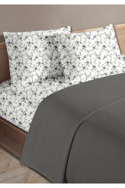 HomeBerry 100% Cotton Medusa Anthracite Single Pique Set 160 X 230 cm