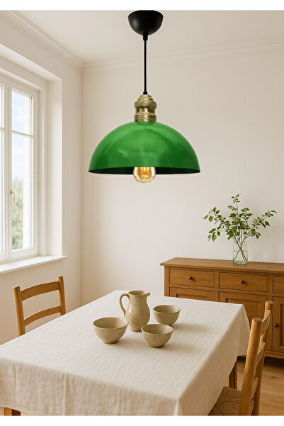 HOMİNG Swiss Retro Yeşil Metal Tekli Sarkıt Cafe Restorant Ayd-3105