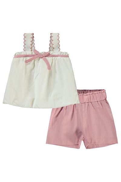 Civil Baby 6-18 Months Baby Girl Ecru Shorts Set