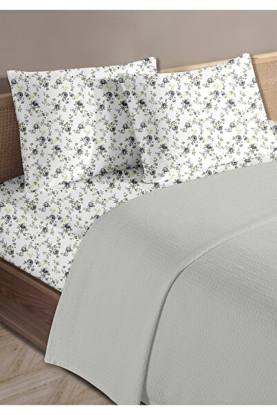 HomeBerry 100% Cotton Medusa Gray Single Pique Set 160 X 230 cm