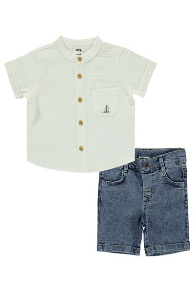 Civil Baby 6-18 Months Baby Boy White Shorts Set