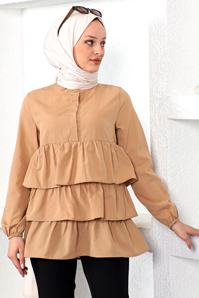 Tesettür Dünyası Vrstvená tunika Tsd230112 Camel
