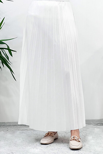 Tesettür Dünyası Fustă plisată Tsd221001 Alba
