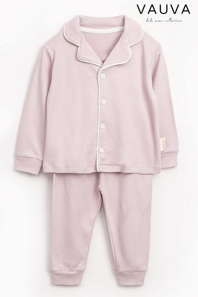 Vauva Baby Girl and Boy Pajamas Set 100% Cotton Front Button Nightgown Set