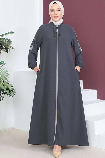 Tesettür Dünyası Μανίκια με κουμπιά Hijab Abaya Tsd230440 Anthracite