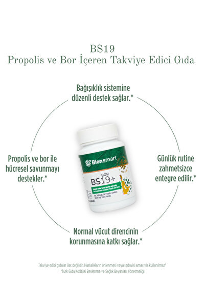 Bionsmart Bs19 Bor Propolis Içeren Takviye Edici Gıda
