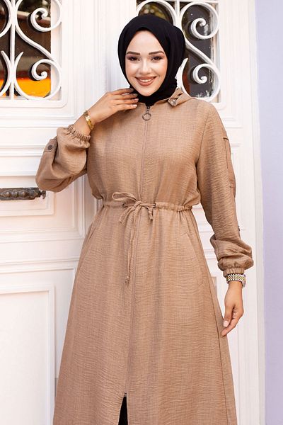 Tesettür Dünyası Mink Hooded - Rope Gathered, TSD240701 Model Cap