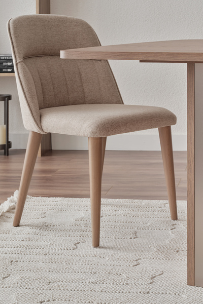 Enza Home Paloma Sandalye, Kapitoneli - Kum