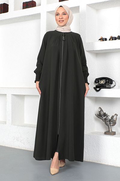 Tesettür Dünyası Ρόμπα Hijab Abaya Tsd230336 Χακί