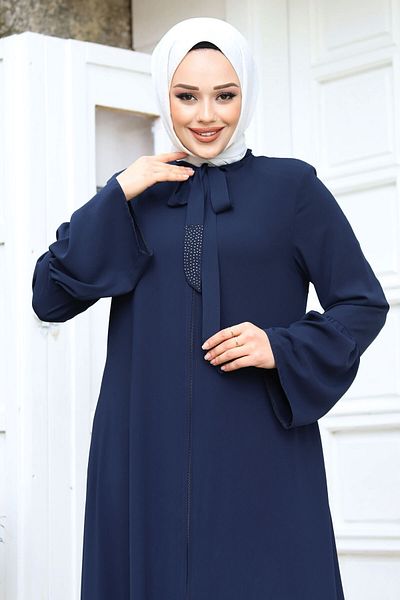 Tesettür Dünyası Λαβή με κολάρο σφονδύλου Λεπτομερές Hijab Ferace TSD240244