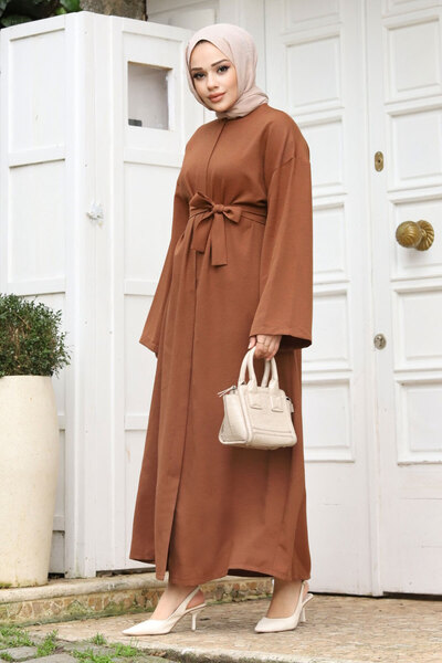 Tesettür Dünyası Ζώνη με ρόπαλο με ζώνη TSD240204 Καφέ