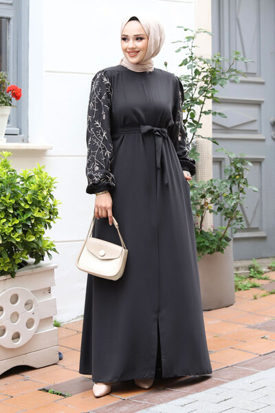 Tesettür Dünyası Vyšívaný velký hidžáb Ferace - TSD240120