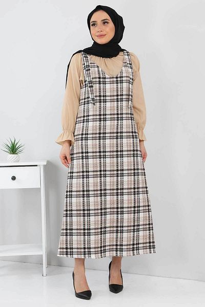 Tesettür Dünyası Gilet με μοτίβο Tsd211218 Mink
