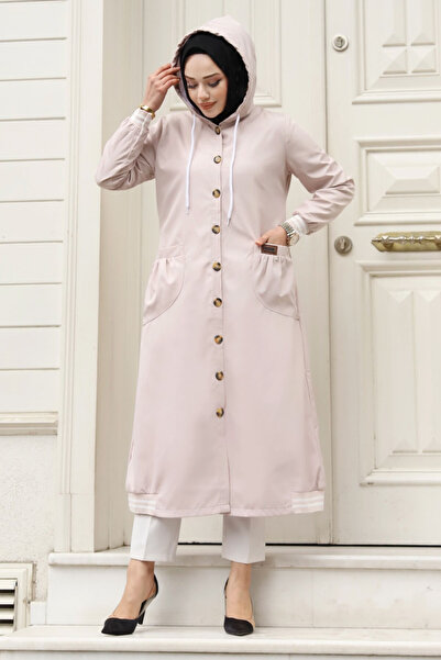 Tesettür Dünyası Ribbed Trench Coat TSD240307