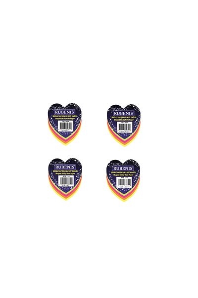Rubenis RUBENIS - Phosphorescent Colorful Heart Patterned Note Holder (4 Pieces)