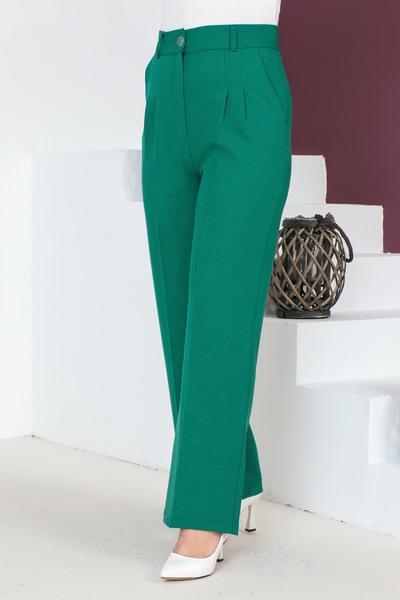 Tesettür Dünyası Palazzo Pantolon TSD230705 Yeşil