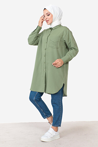 Tesettür Dünyası Tunic with Pockets TSD230903 Mint Green