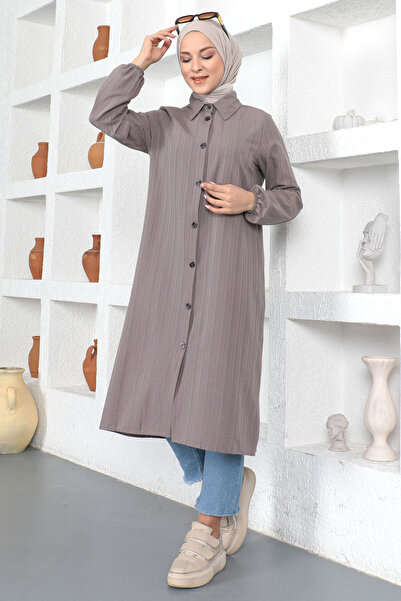 Tesettür Dünyası Long Length Tunic Tsd230359 Mink