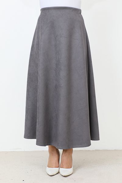 Tesettür Dünyası Suede Mevlana Φούστα TSD0036 Anthracite