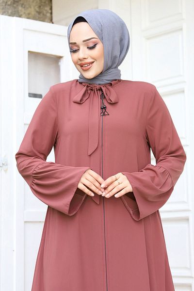 Tesettür Dünyası Λαβή με κολάρο σφονδύλου Λεπτομερές Hijab Ferace TSD240244