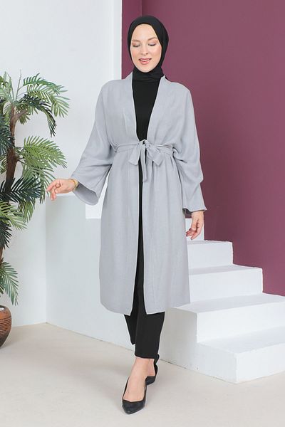 Tesettür Dünyası Kimono v pase TSD230513 šedé
