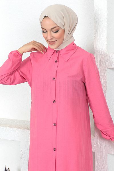 Tesettür Dünyası Hosszú tunika Tsd230359 Pink